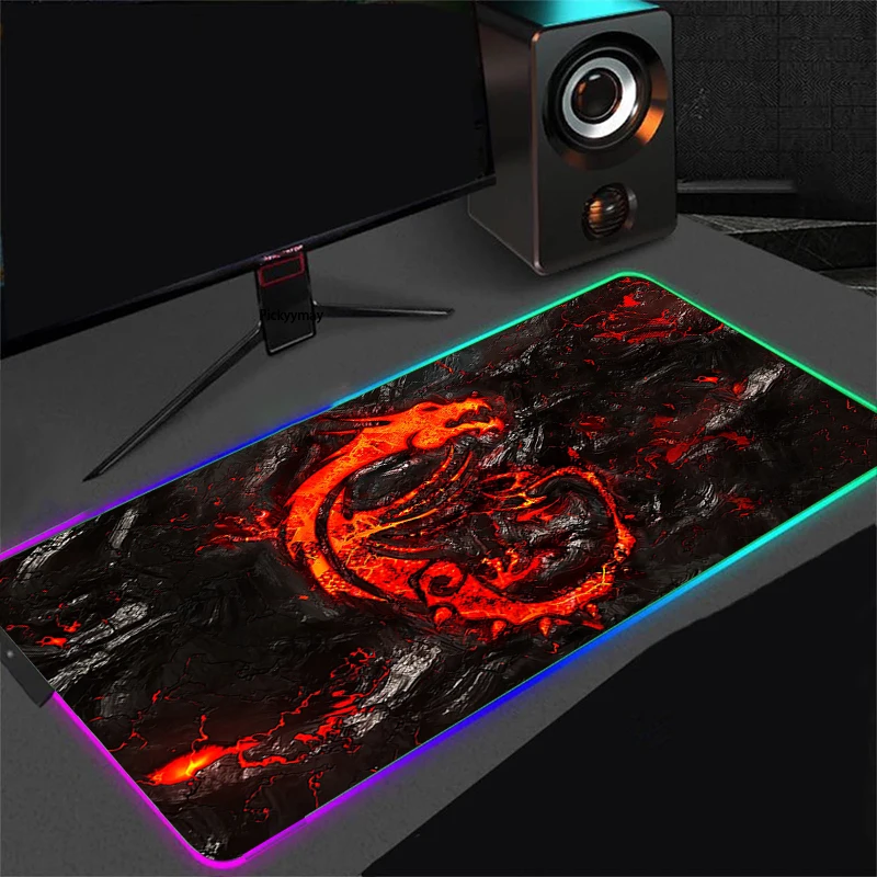 

RGB Mousepad MSI Gaming Accessories Computer Large 900x400 Mouse Pad Rubber Carpet With Backlit Gamer CS GO LOL Desk Mat Logo