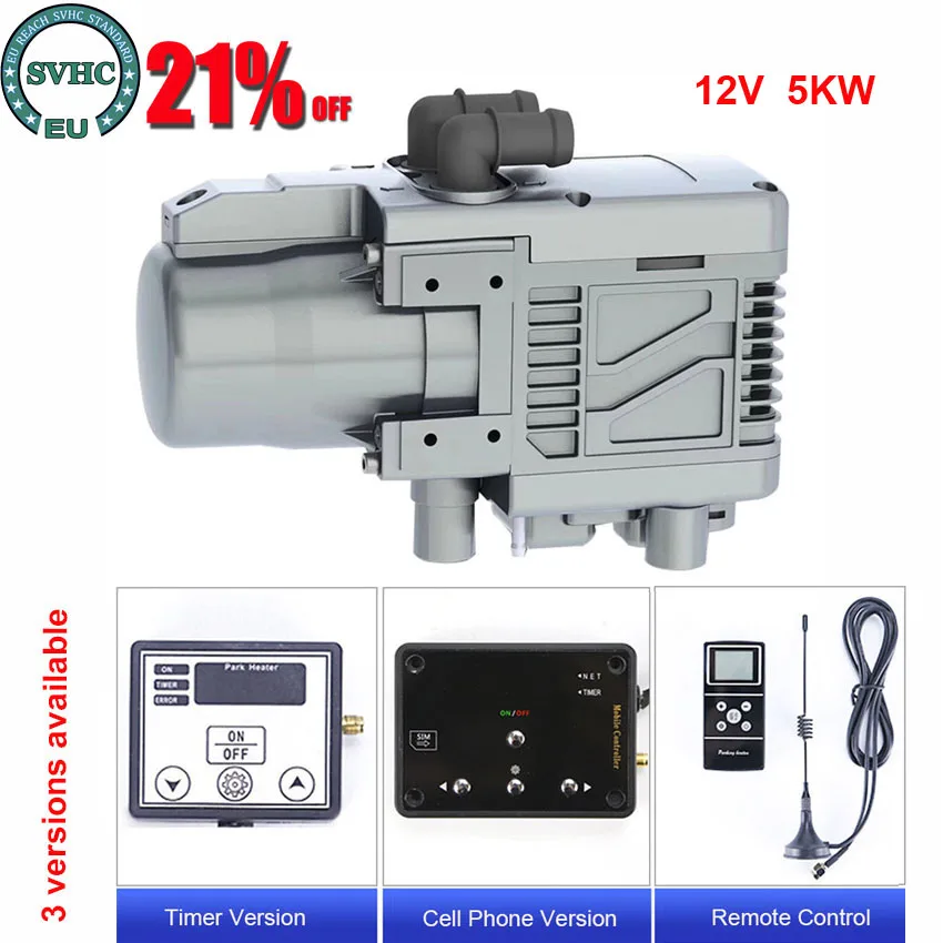 

12V5KW gasoline/diesel Dual Mode air heater Water heater with remote control LCD switch diesel gasoline parking heater for Truck