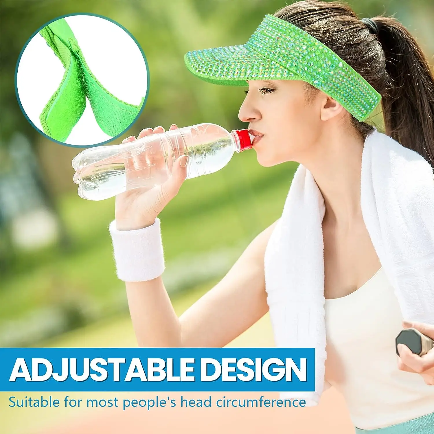 Блестящий женский спортивный солнцезащитный козырек регулируемая летняя кепка