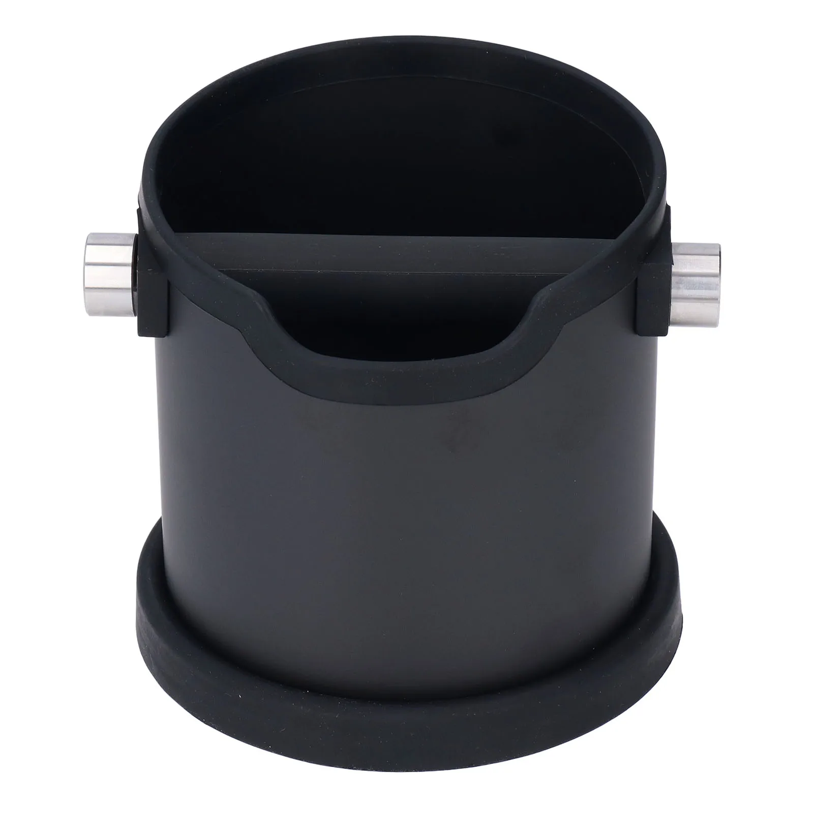 

Coffee Knock Box Stainless Steel Grounds Storage Bucket Container with Non Slip Silicone Pad