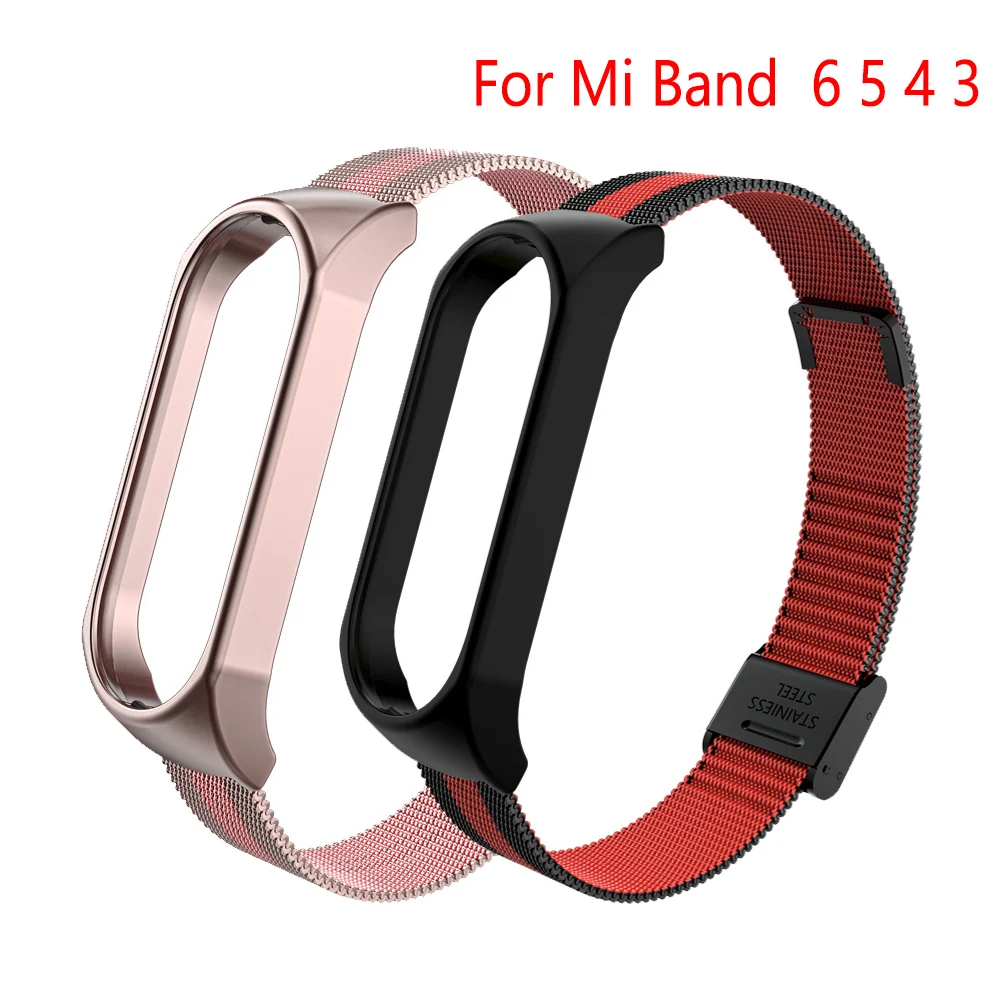 

Металлический браслет для Xiaomi Mi Band 3 4 5 6, Безвинтовой ремешок из нержавеющей стали для Mi Band 6 4 3 5