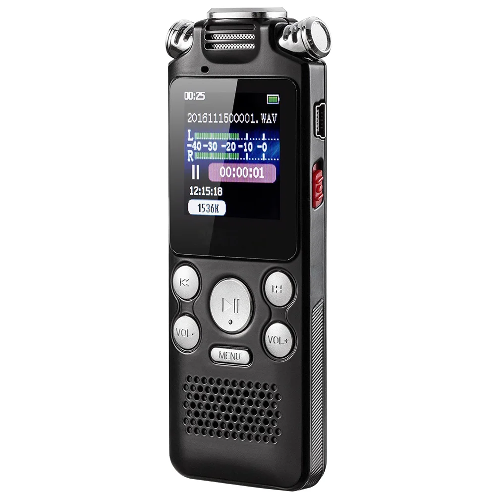 

Noise Reduction Voice Recorder A-B Repeat Digital MP3 Player USB Charging Activated Dictaphone Color Display Two-way Microphone