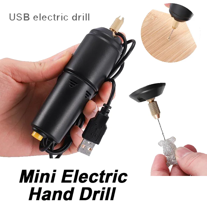 

Mini ElectricPortable Hand Drill USB Electric Drill Pearl Aircraft model Puncher 5V DCelectric hand drill micro drilling machine