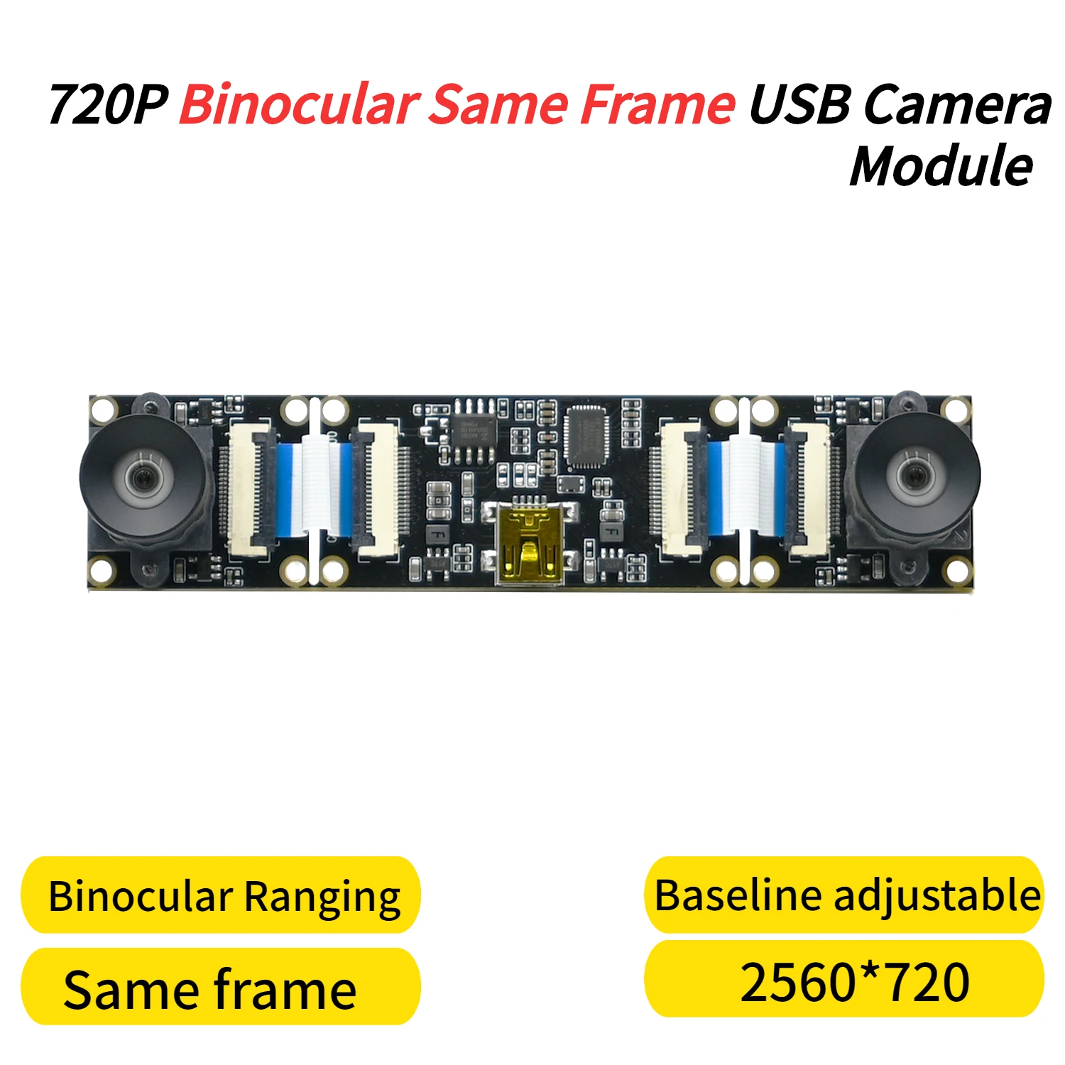 3D Stereo Binocular USB Camera Module Dual Lens Synchronized 720P 1MP  SP1405 Adjustable Focal Length For Windows/Linux/Android