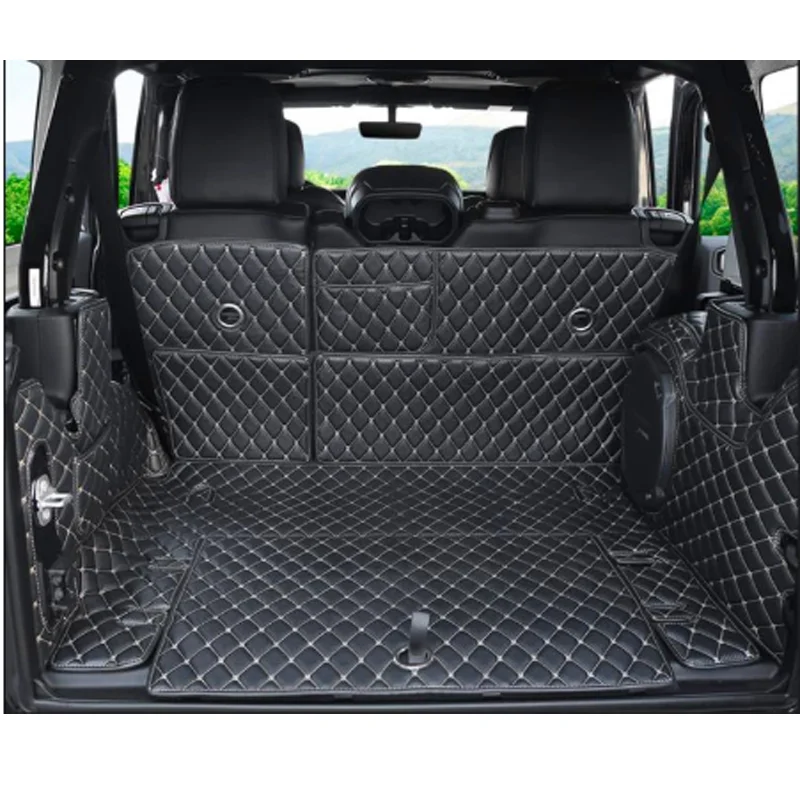 

Лучшее качество! Специальные коврики для багажника автомобиля для Jeep Wrangler JL 4 door 2022-2018, прочная подкладка для груза, коврики для багажника ...