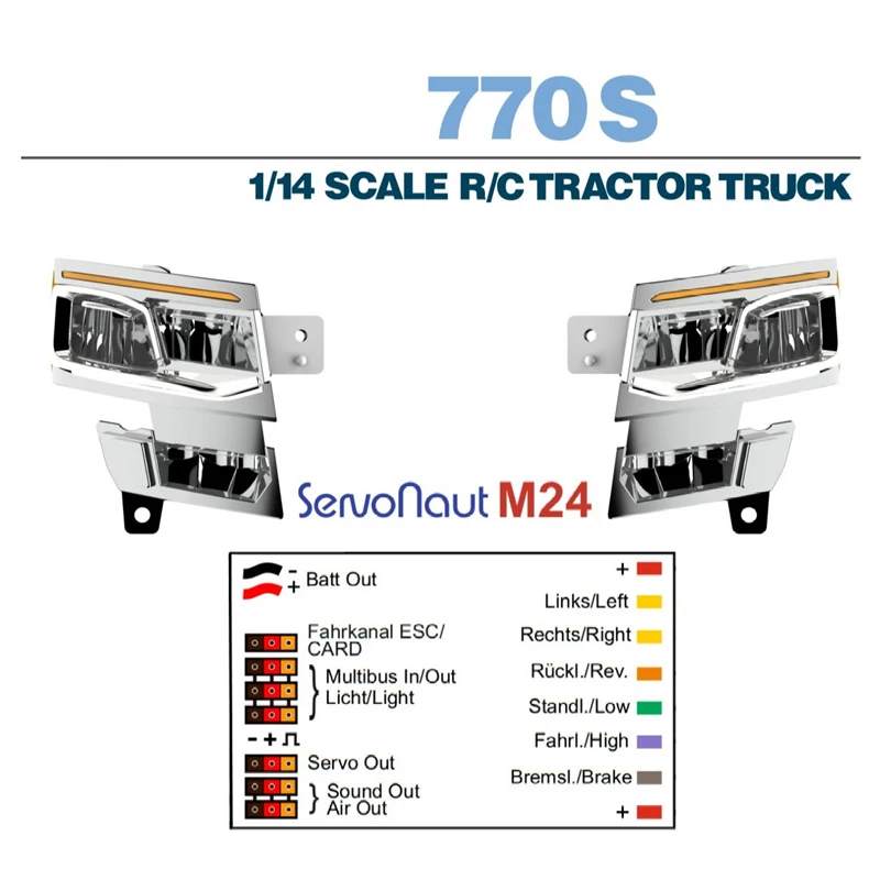 Светодиодные фары 5 В система освещения лампа для 1/14 Tamiya Rc Truck 770s 8x4 56368 56371 Nooxion Mfc-03