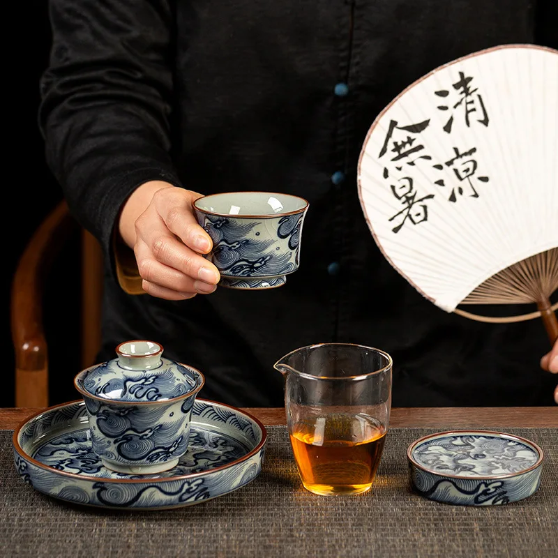 Высококачественная старая глина синий и белый фарфор HAILANG с узором подкова