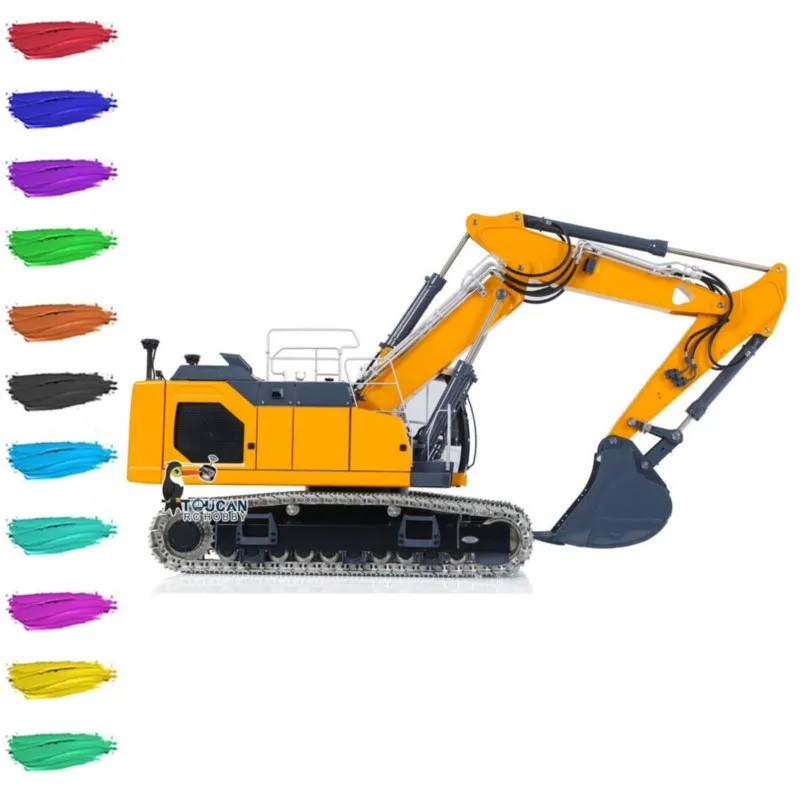 Радиоуправляемый экскаватор LESU DIY 114 LR945, металлический, гидравлический, с 3-секционной стрелой, окрашенный, готовый к эксплуатации, на пульте управления, для моделей грузовиков и автомобилей (art.: 3920da88b05fc) - 3920da88b05fc