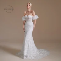 vintage design sweetheart mermaid lace wedding dresses 2022 vestido noiva beaded floor length bridal gowns with removable sleeve