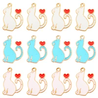 20pcs fashion cartoon design cute cat animals enamel charms floating pendant for diy bracelet jewelry hand made wholesale