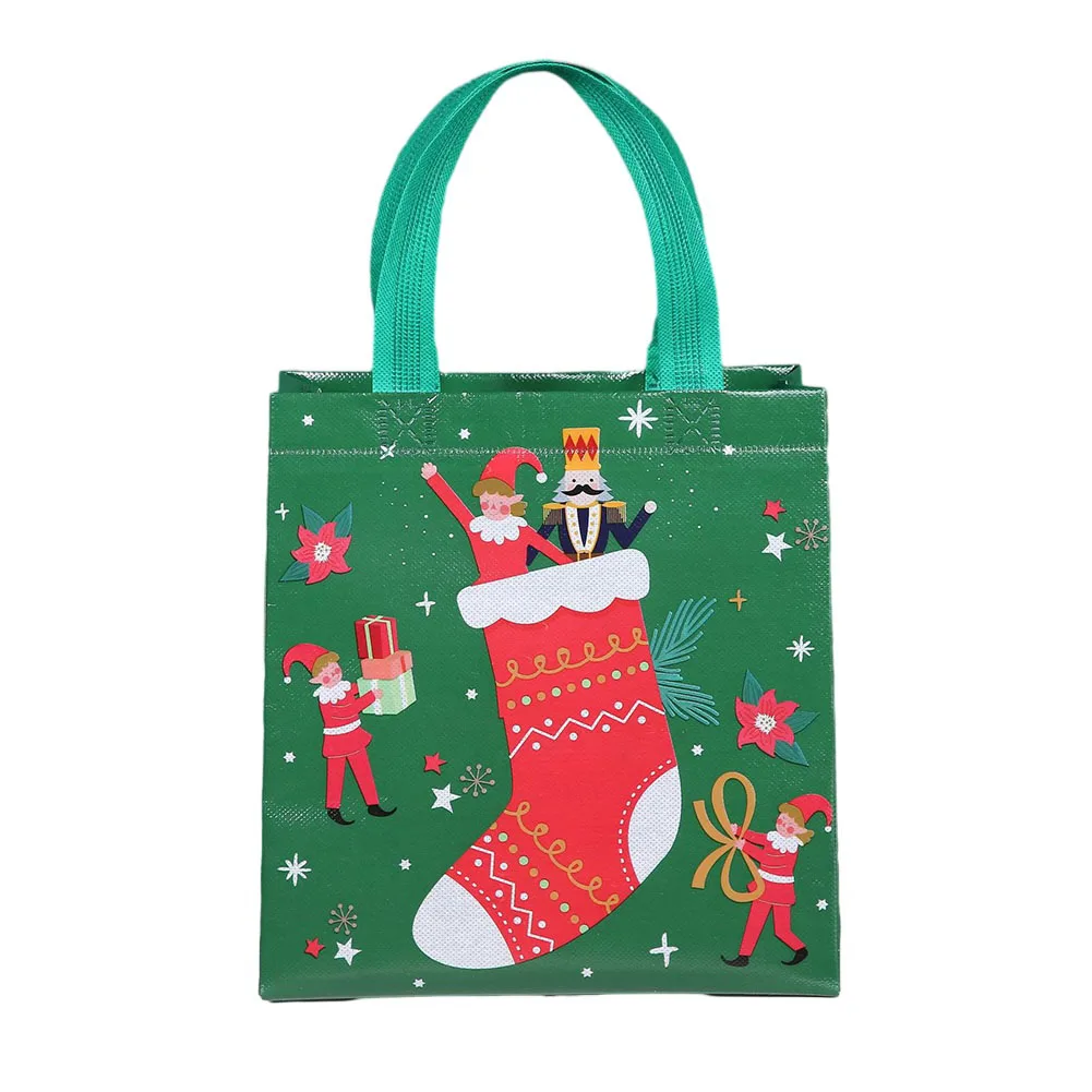 

12pcs Xmas Gift Bags Christmas Kraft Paper Bag Tote Bag Christmas Eve Gift Wrapping Package Festival Gift Xmas New Year Decor