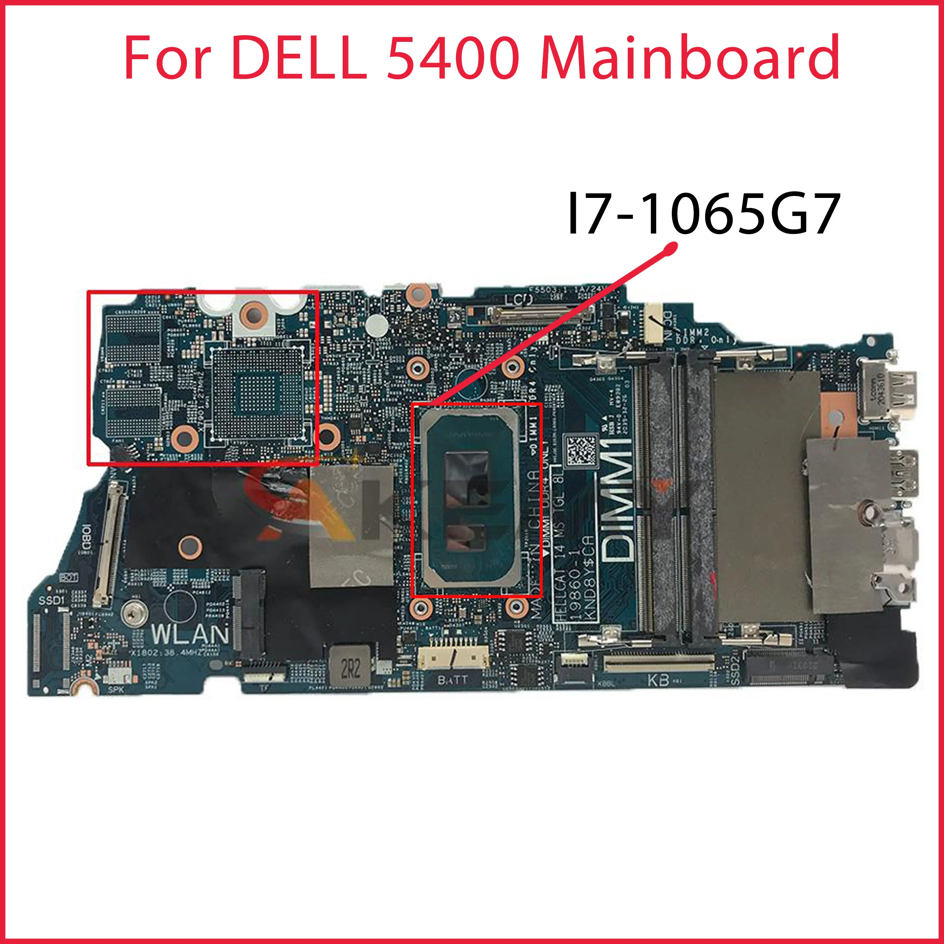 

Оригинальная материнская плата для ноутбука DELL 5400, материнская плата I7-1065G, 7 элементов памяти, 07K5DX 19860-1