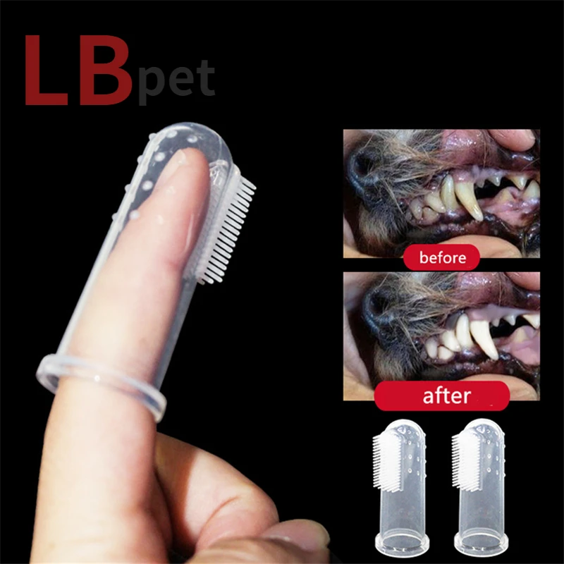 

Pet Supplies Super Soft Pet Cat Finger Toothbrush Teddy Dog Brush Bad Breath Tartar Tools Dog Cat Cleaning Grooming Supplies