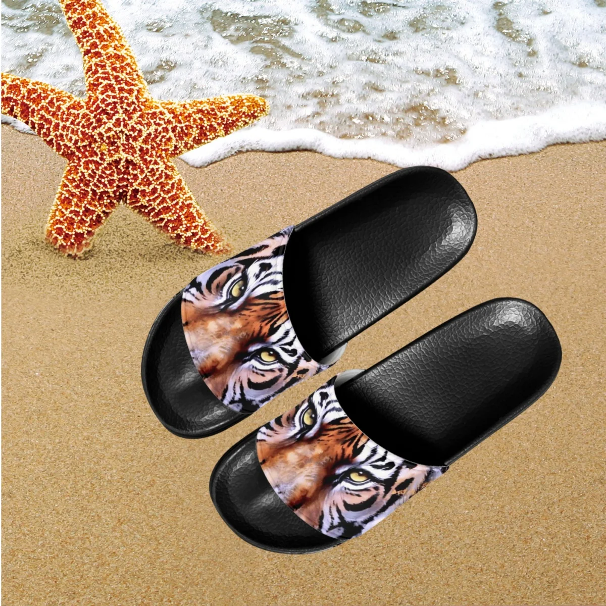 

Lovely Tigers Summer Slippers Cartoon Animal Print Non-Slip Home Casule Flip Flops Beach Women Slipper Sandals Indoor Outdoor