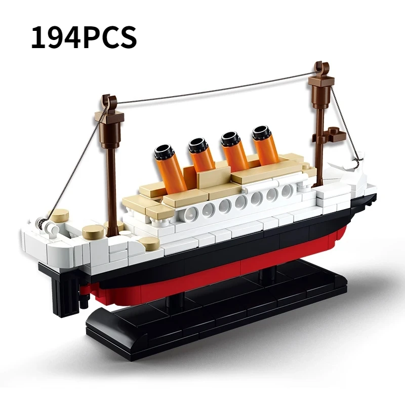 

194PCS City World Famous Movies Series Mini Titanic Cruise Ship Model 3D Ship Building Blocks Toys for Kids Birthday Gifts