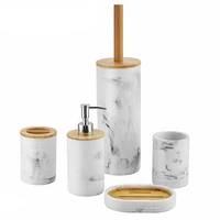new products china supplier advanced design five piece polyresin bathroom accessories set
