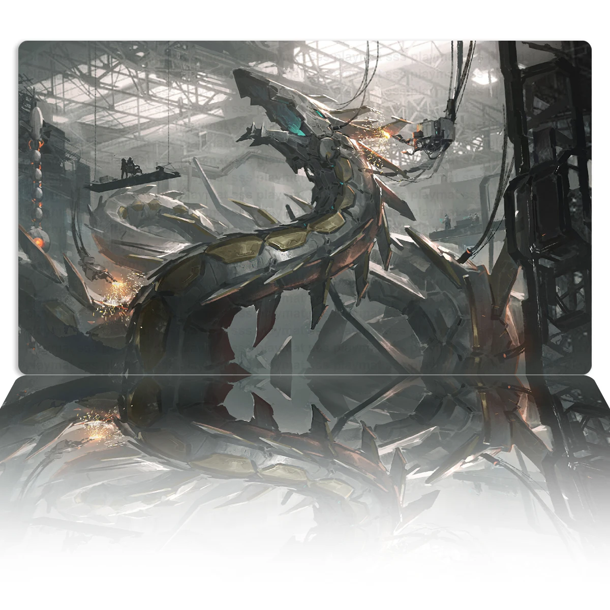 

YuGiOh Cyber Eternity Dragon Playmat TCG CCG Board Game Mat Trading Card Game Mat Custom Anime Mouse Pad Rubber Zone & Free Bag