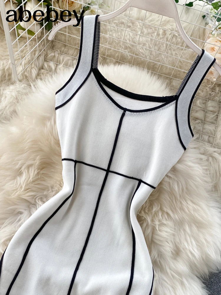 Женское трикотажное платье-карандаш облегающее короткое платье без рукавов с