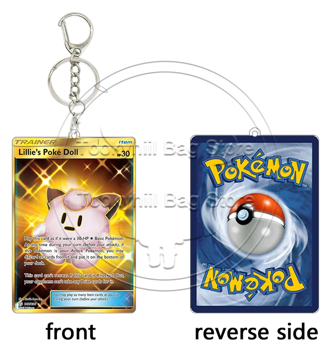Фото Акриловый брелок Vileplume GX TCG: Солнце, Луна, Космическое Затмение, Бластойз, Мега Лопуни. Коллекционный брелок для карт, аниме-аксессуар для сумки. №4
