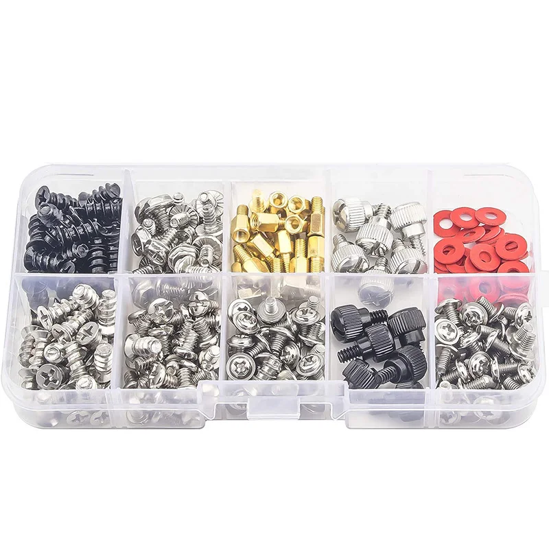 

300PCS Personal Computer Screw Standoffs Set Kit For Hard Drive Computer Case Motherboard Fan Power Image