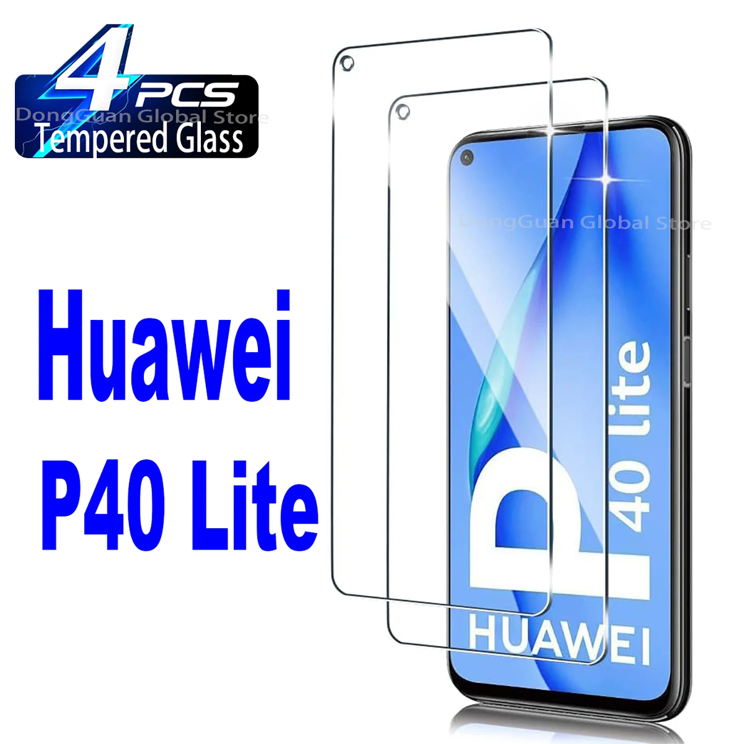 

4Pcs Tempered Glass For Huawei P40 Lite P20 P30 Lite P50 Psmart Z 2020 2019 Screen Protector Glass Film