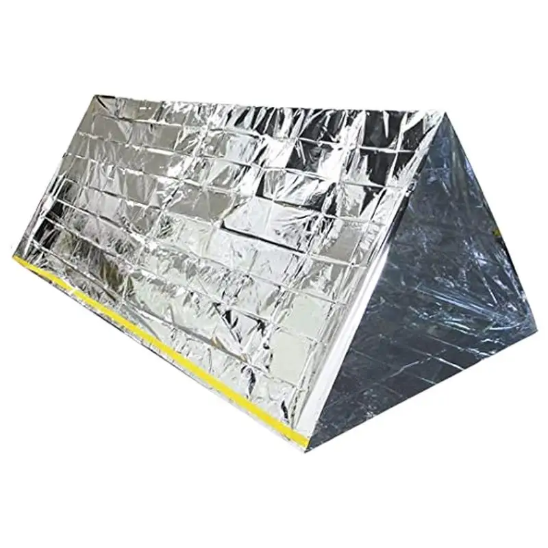 

Emergency Tent Survival Shelter Emergency Sleeping Bags 2 Person Mylar Blanket Emergency Shelter With Rope All-Weather