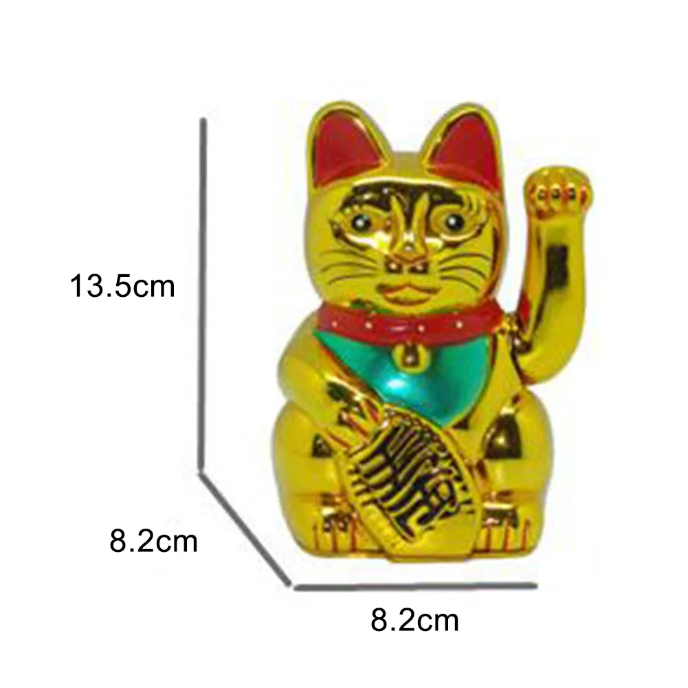 

Black 5inch Feng Shui Beckoning Cat Wealth Fortune Lucky Waving Kitty Decor Five Colors Shop Decoration Fortunate Cats