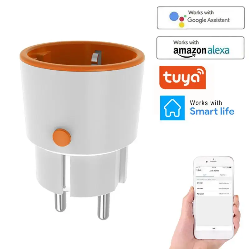 

Tuya Smart Home Wireless Remote Control Smart Socket Power Outlet Support Google Home Alexa 16A Zigbee Socket EU Plug Adapter