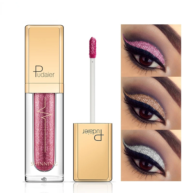 

Pink Liquid Glitter Eyeshadow Metallic Pigment Eyes Makeup 18 Colors Shimmer Eye Shadow Liquid Waterproof Maquiagem Yeux Sombra