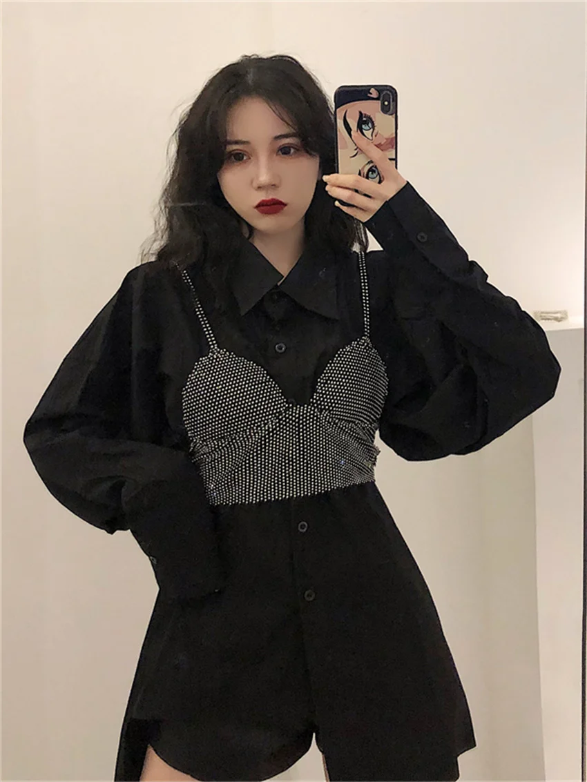 Рубашка Alien Kitty Женская средней длины с рукавами-фонариками универсальная