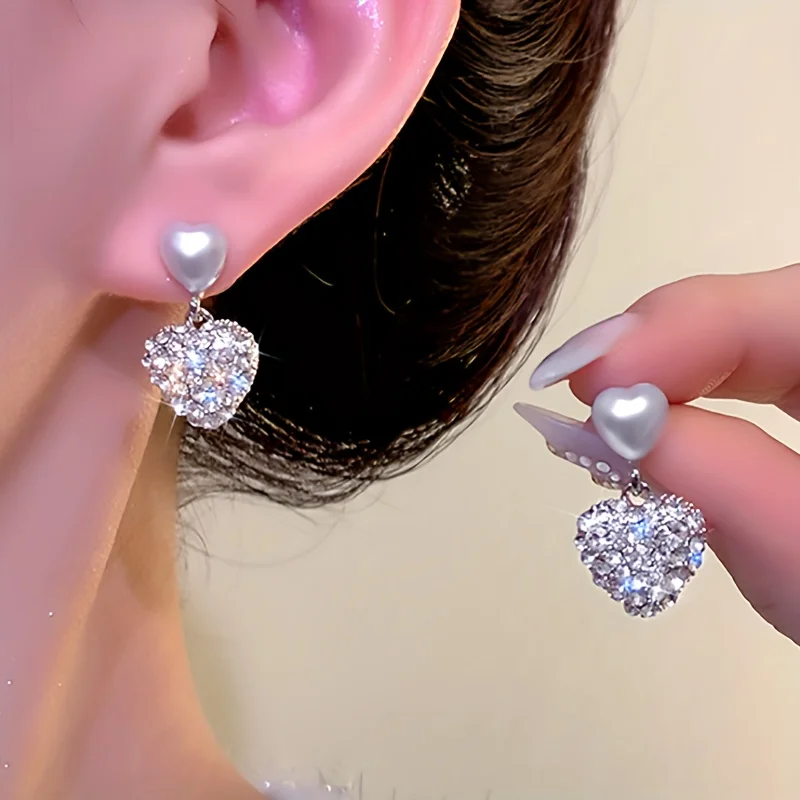 1 пара сережек Haoshi в форме сердца Роскошные Элегантные Простые и модные серьги