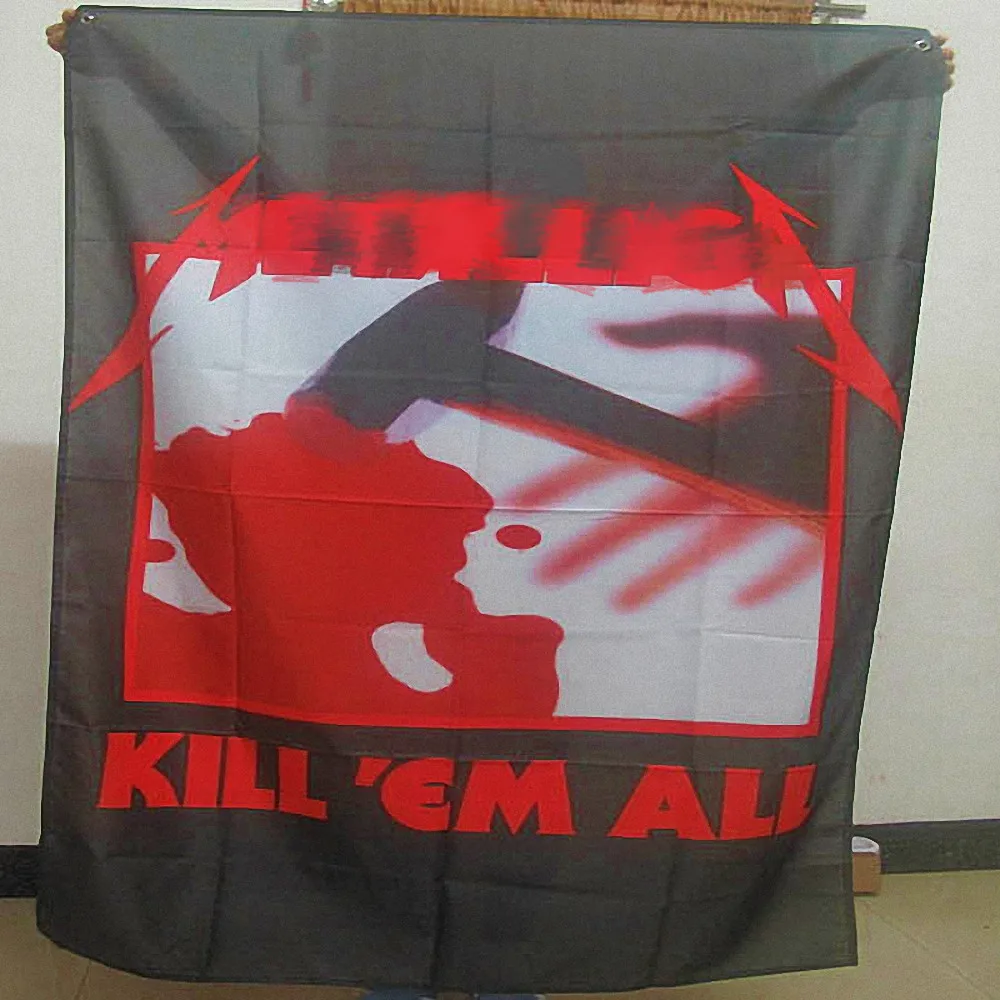 

Metal Band Logos Rock Reggae Hip Hop Music Posters and Prints Wall Decor Tapestry Vintage Death Art Banner Wall Hanging Flag