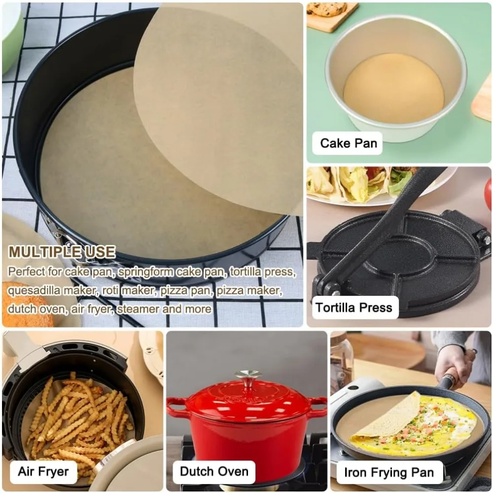 Антипригарная круглая бумага Houseen 20 см пергаментная для выпечки картофеля машина