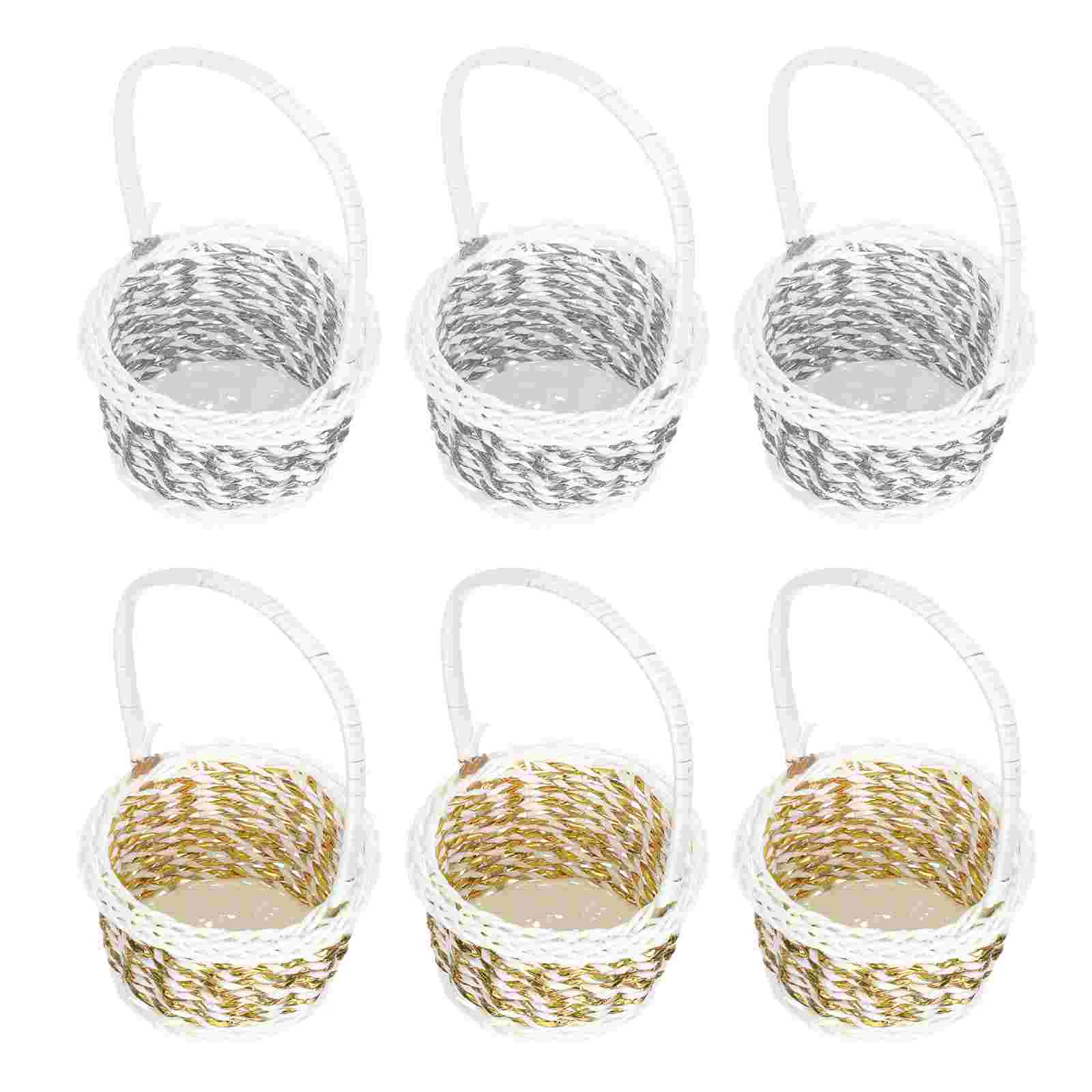 

6 Pcs Willow Gift Busket Wedding Girl Basket Imitation Rattan Storage Basket Gift Basket Weaven Bin