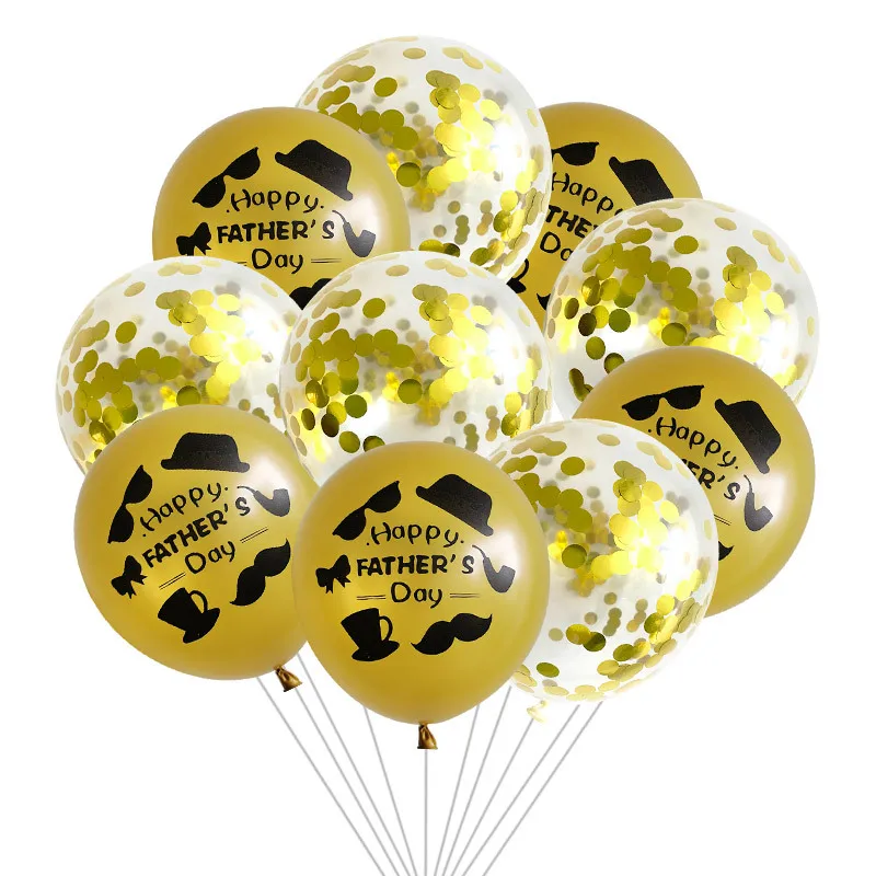 

Набор латексных шаров JOLLYBOOM с конфетти на день счастливого отца, праздничные украшения, шары с золотым и серебряным рисунком бороды