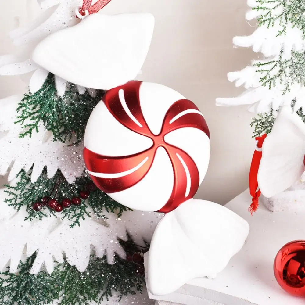 

Hanging Candy Hanging High Quality Large Lollipop Red and White Festival Ornaments Candy Shape Candy Pendants Xmas Gift
