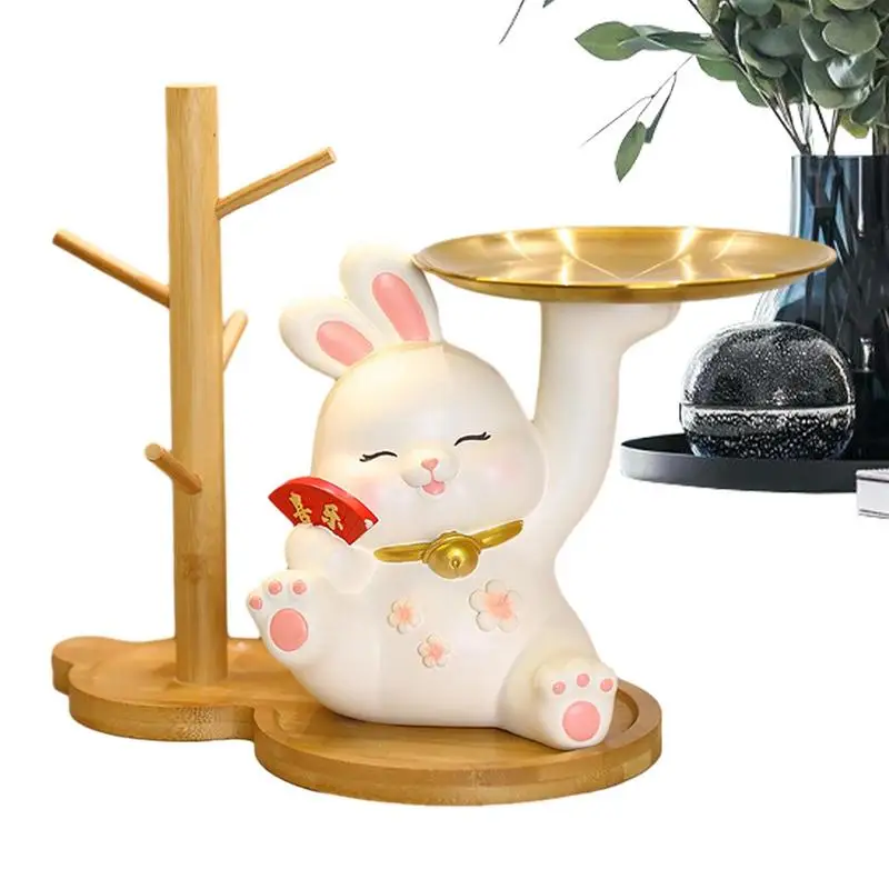 

Cat Statue Holding Tray Decorative Resin Cat Storage Tray Sculpture Table Decoration Organizing Tray For Jewelry Coins Keys