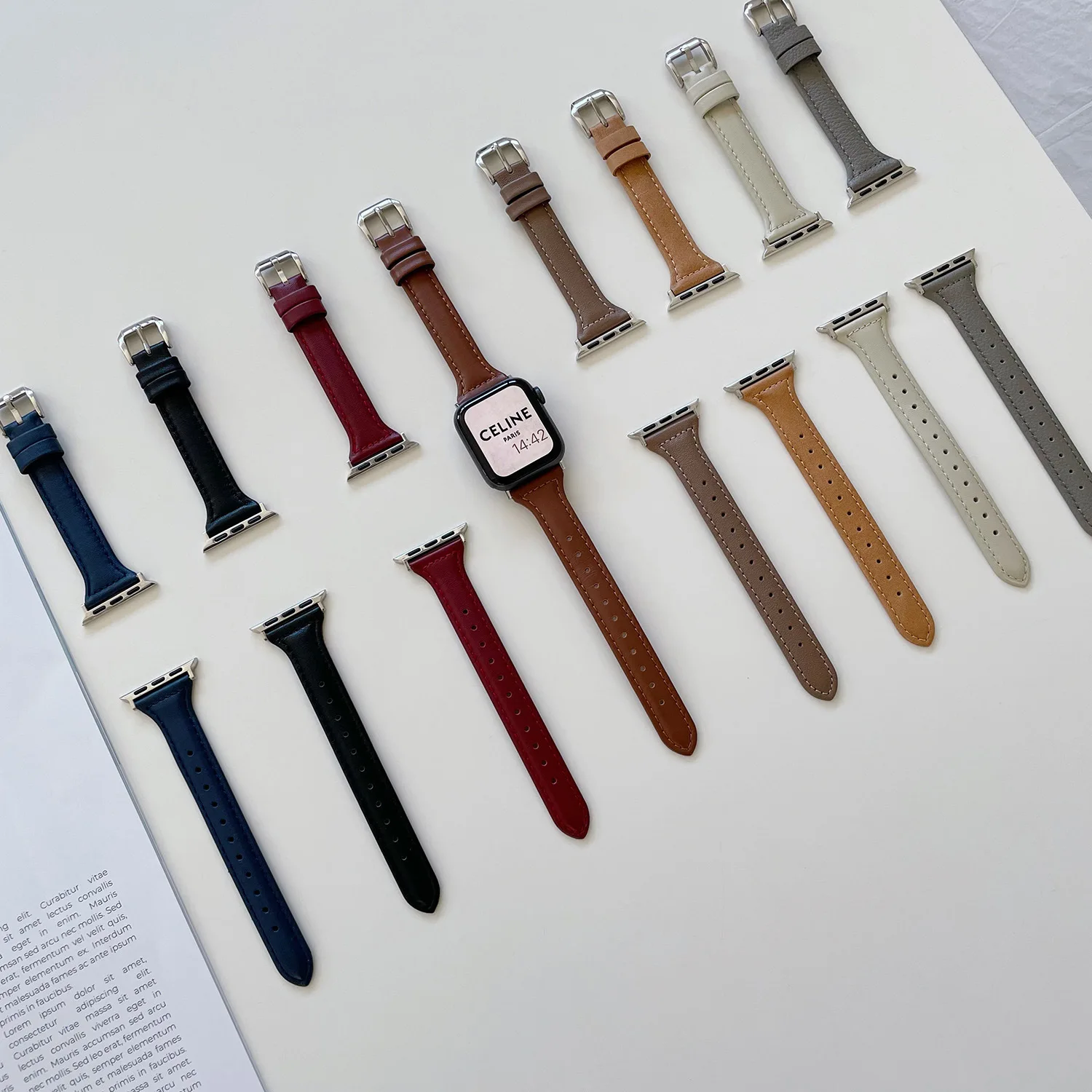 

Ремешок кожаный для iwatch7 Apple Watch Se / 1 / 2 / 3 / 4 / 5 / 6