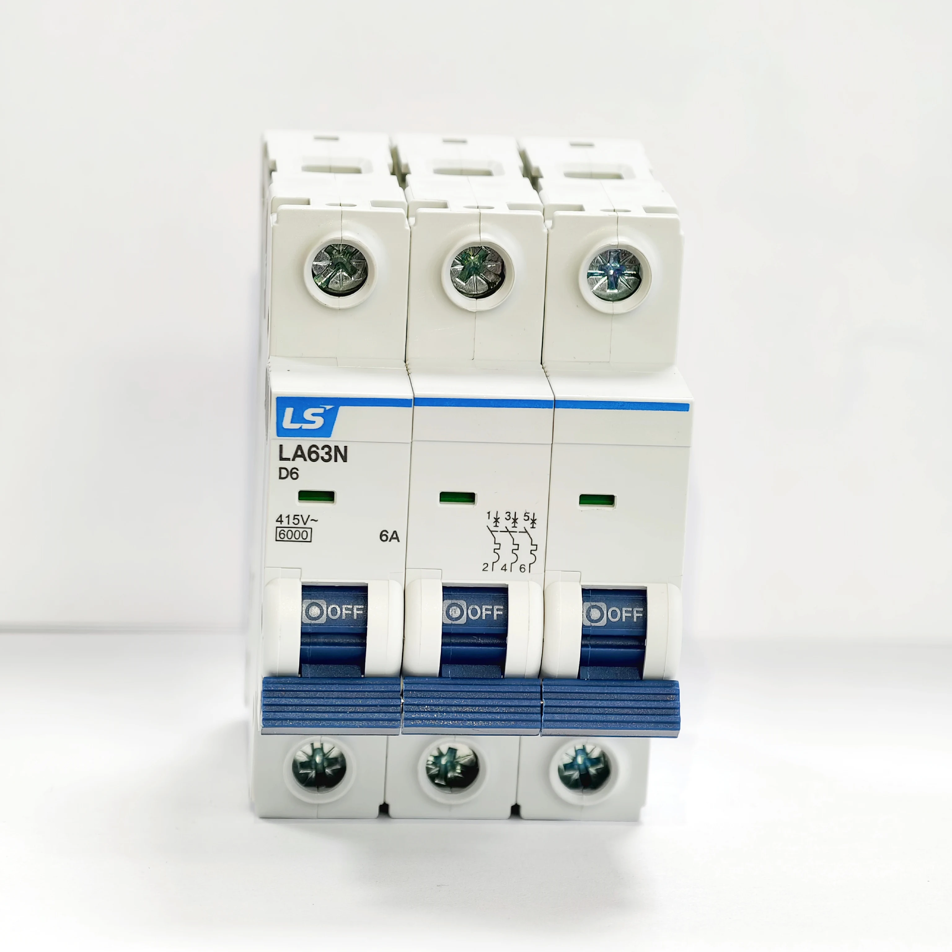 LS Официальный оригинальный новый автоматический выключатель типа LA63N 3P C 1A 2A 3A 4A 6A