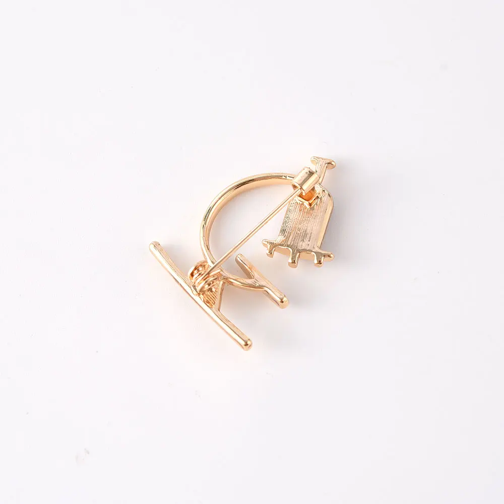 Fashion Classic Golden Alloy Microscope Medical Brooch Inlaid Natural Zircon Crystal Quality Lapel Pins Badge Jewelry For Doctor | Украшения