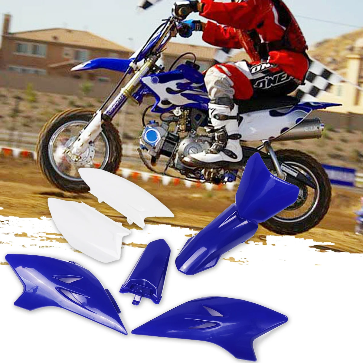 Комплект пластиковых обтекателей для переднего и заднего крыла мотоцикла Yamaha TTR50