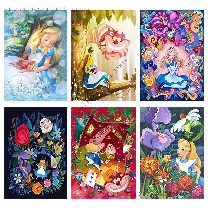 

Canvas Painting Disney Alice Princess In Wonderland Rabbit Posters And Prints Home Decoration Wall Art Modern Living Room Decor