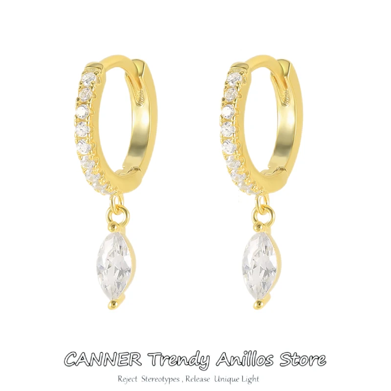 

CANNER Colorful Horse Eye Earrings For Women 925 Sterling Silver Hoops For Lovers' Valentine's Day Gifts Hoop Earring Pendientes
