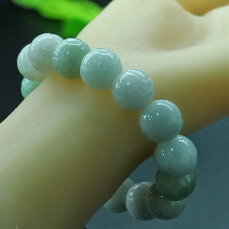 

Natural 5A Top Brand Green Jade Bracelet Jades Stone Lotus Beads Bracelets Men Women Jadeite Beads Elastic Beaded Bracelets