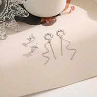 fashion rhinestones butterfly tassel ear cuff clips earrings for women korean clip on fake piercing earring cuffs jewelry gift