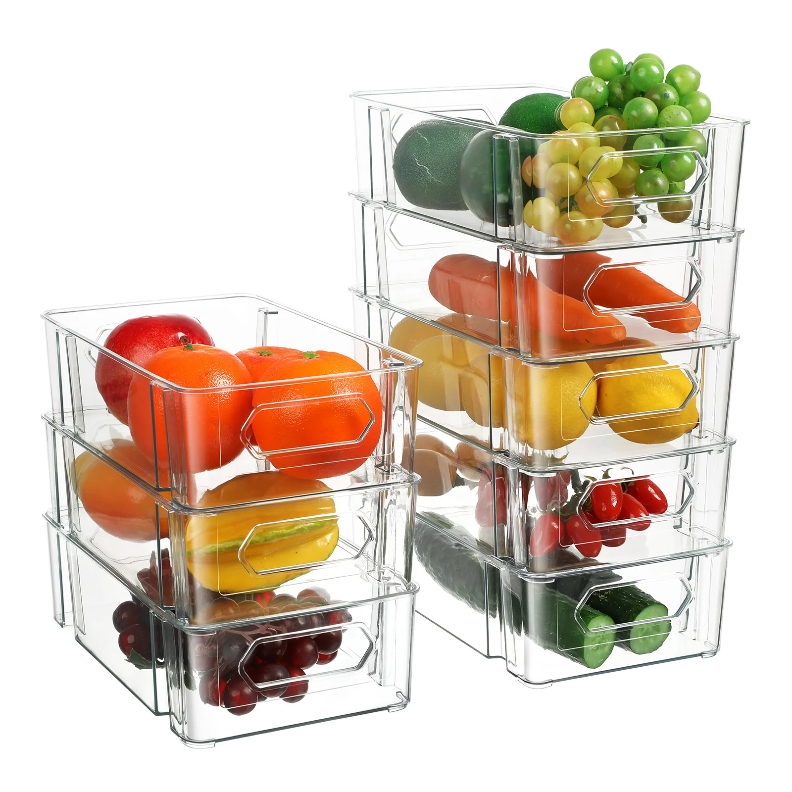 

Storage Organizer Bins Refrigerator Fridgeclear Stackable Containers Can Pantrydrawer Egg Fruit Bin Organizers Saver Container