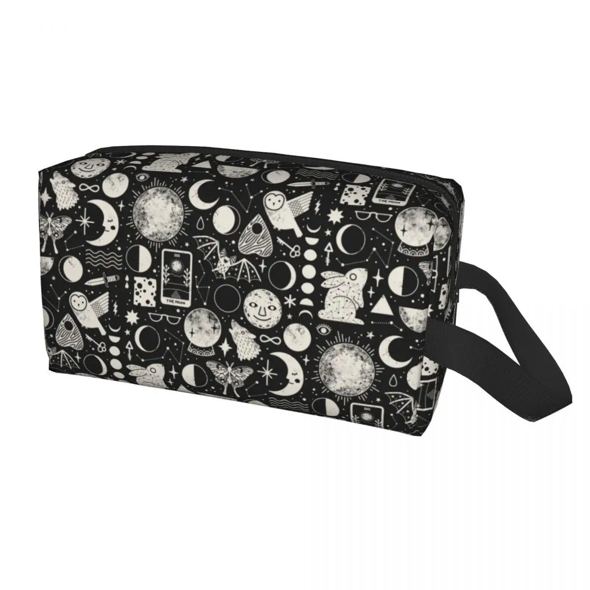 

Celestial Space Lunar Pattern Moon Eclipse Makeup Bag Travel Cosmetic Organizer Kawaii Halloween Witch Storage Toiletry Bags