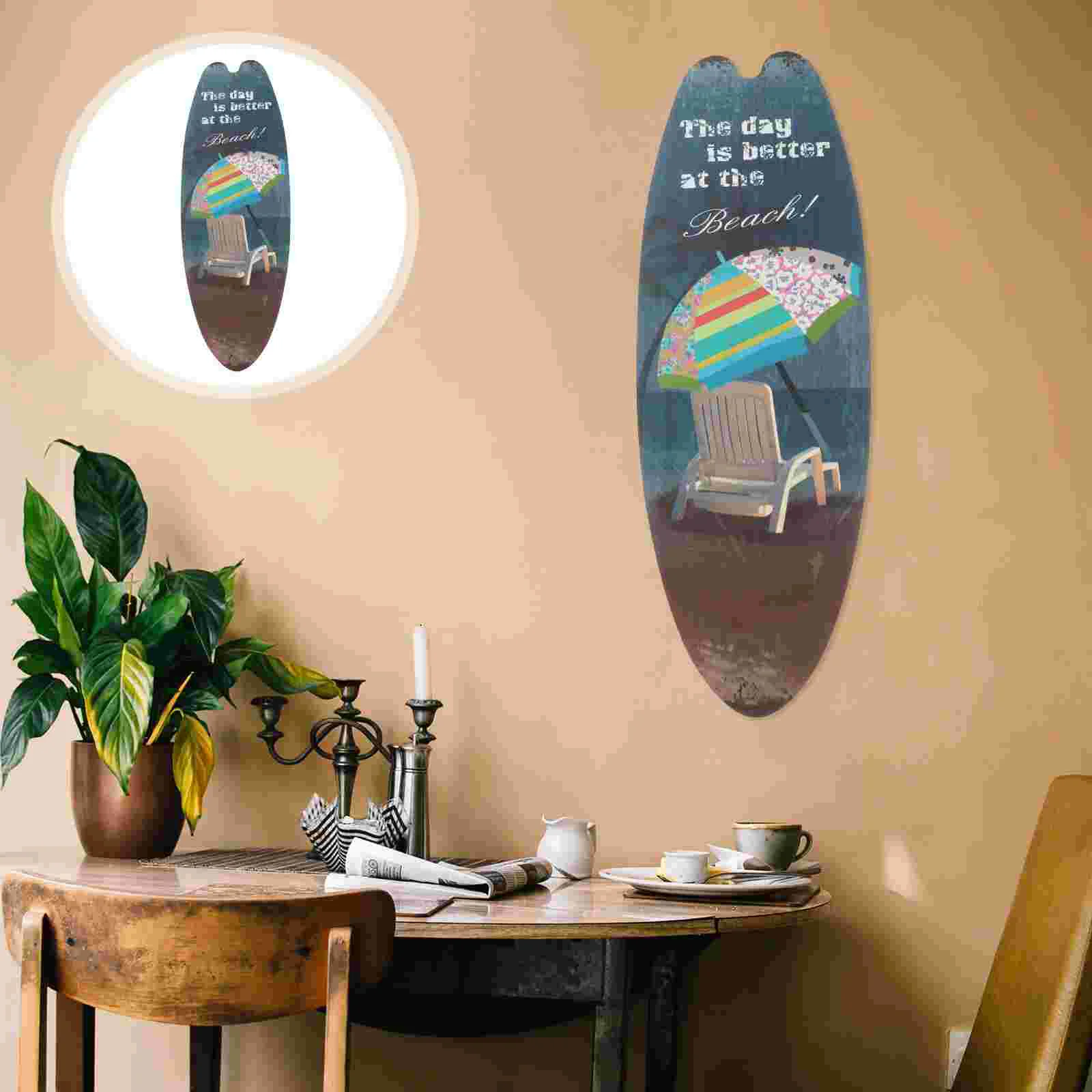 

Surfboard Wall Hanging Signs Wall Surfboard Decor Summer Themed Wall Decor Wall Wooden Craft Surfboard Hanging Decoration
