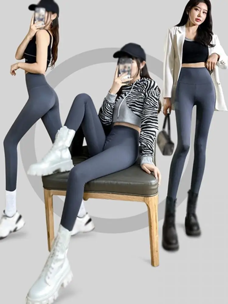 

Женские осенне-зимние удобные дышащие Бесшовные Эластичные Обтягивающие Брюки для йоги, фитнеса, живота, бедер, девяти точечных Акулий