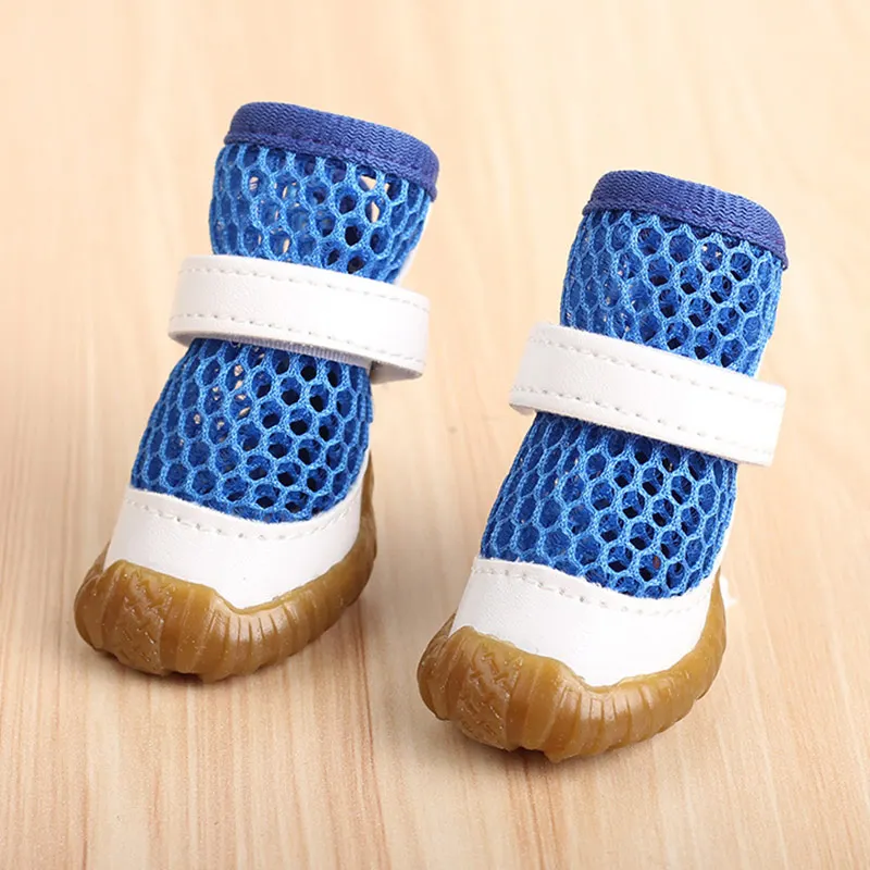 

2pcs Summer Teddy Sandals Dog Dogs Out Small Pets Breathable New Outdoor For Chihuahua Hollow Dog Soft Shoes Net Anti-slip Shoes